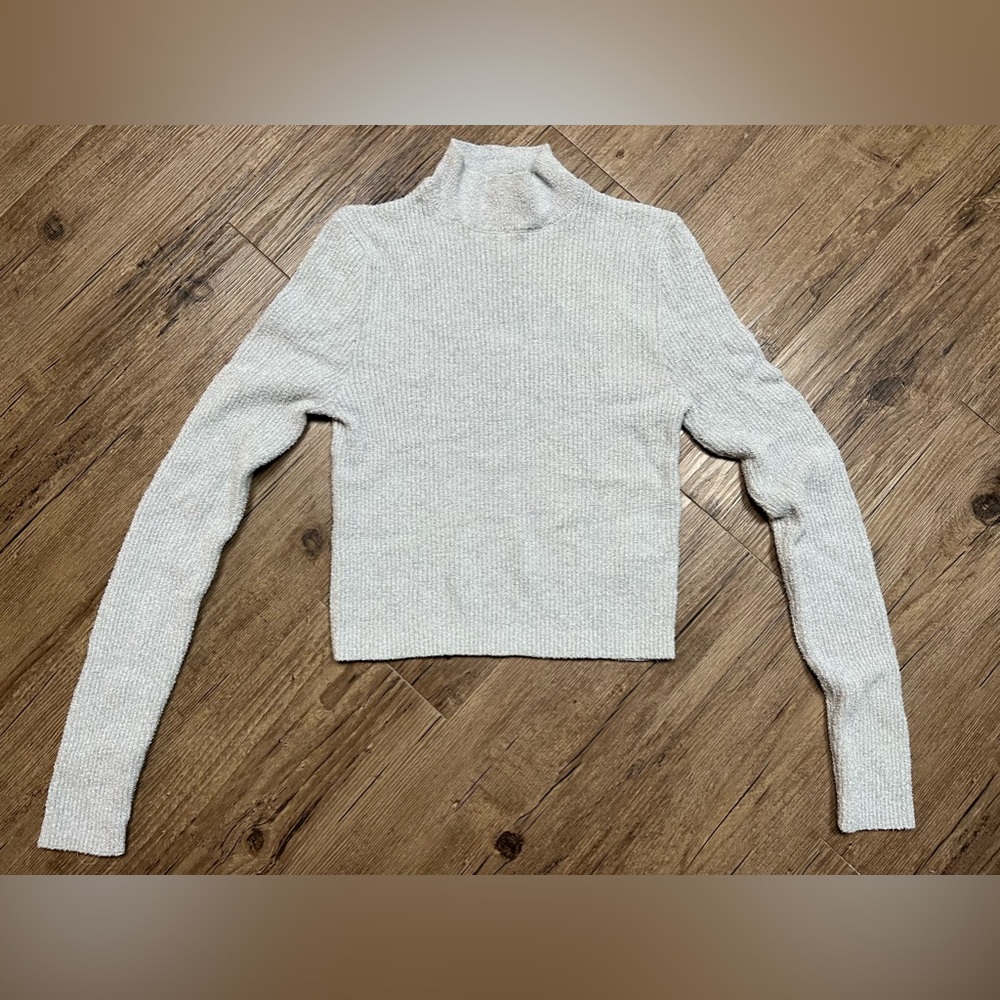 Forever 21 Silver Crop Turtle Neck